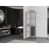 Mexen Kioto+ L paroi de douche avec étagère Walk-in 80 x 200 cm, grille noire, or rose - 800-080-123-60-77