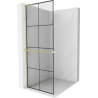 Mexen Kioto+ L paroi de douche avec étagère Walk-in 70 x 200 cm, motif noir, finition dorée - 800-070-123-55-77