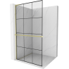 Mexen Kioto+ L paroi de douche avec étagère Walk-in 100 x 200 cm, motif noir, doré brossé - 800-100-123-55-77