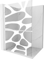Mexen Kioto+ L paroi de douche avec étagère Walk-in 100 x 200 cm, vague blanche, blanc - 800-100-123-20-97