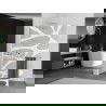 Mexen Kioto+ L paroi de douche avec étagère Walk-in 70 x 200 cm, motif blanc, chrome - 800-070-123-01-97