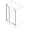 Mexen Velar L Duo portes de douche coulissantes 180 cm, transparentes, noires - 871-180-003-02-70