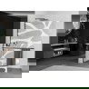 Mexen Kioto+ L paroi de douche avec étagère Walk-in 80 x 200 cm, motif blanc, noir - 800-080-123-70-97