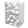 Mexen Kioto+ L paroi de douche avec étagère Walk-in 80 x 200 cm, motif blanc, noir - 800-080-123-70-97