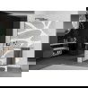 Mexen Kioto+ L paroi de douche avec étagère Walk-in 110 x 200 cm, motif blanc, gun gray brossé - 800-110-123-66-97
