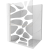 Mexen Kioto+ L paroi de douche avec étagère Walk-in 80 x 200 cm, motif blanc, nickel brossé - 800-080-123-97-97