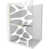 Mexen Kioto+ L paroi de douche avec étagère Walk-in 70 x 200 cm, motif blanc, doré - 800-070-123-50-97