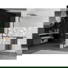 Mexen Kioto+ L paroi de douche avec étagère Walk-in 70 x 200 cm, motif blanc, noir - 800-070-123-70-85