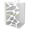 Mexen Kioto+ L paroi de douche avec étagère Walk-in 70 x 200 cm, motif blanc, laiton brossé - 800-070-123-55-97