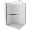 Mexen Kioto+ paroi de douche avec étagère Walk-in 70 x 200 cm, finition brossée gris fusil - 800-070-121-66-09
