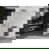Mexen Kioto+ paroi de douche avec étagère Walk-in 120 x 200 cm, finition brossée gris foncé - 800-120-121-66-09