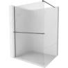 Mexen Kioto+ paroi de douche avec étagère Walk-in 100 x 200 cm, verre structuré, métal gun - 800-100-121-95-09