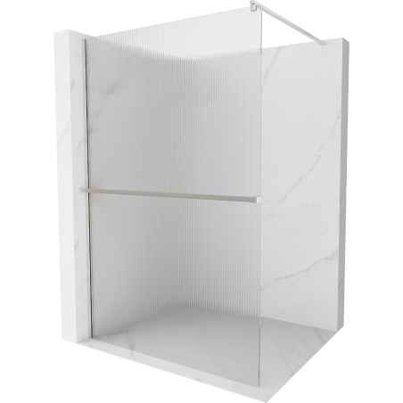 Mexen Kioto+ paroi de douche avec étagère Walk-in 140 x 200 cm, translucide, nickel brossé - 800-140-121-97-09
