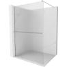Mexen Kioto+ paroi de douche avec étagère Walk-in 140 x 200 cm, translucide, nickel brossé - 800-140-121-97-09