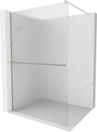 Mexen Kioto+ paroi de douche avec étagère Walk-in 140 x 200 cm, translucide, nickel brossé - 800-140-121-97-09