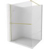Mexen Kioto+ paroi de douche avec étagère Walk-in 70 x 200 cm, verre transparent, doré brossé - 800-070-121-55-09