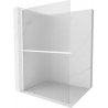 Mexen Kioto+ L paroi de douche avec étagère Walk-in 70 x 200 cm, rayures, blanche - 800-070-123-20-09