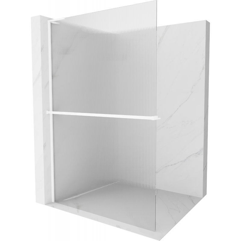 Mexen Kioto+ L paroi de douche avec étagère Walk-in 120 x 200 cm, translucide, blanche - 800-120-123-20-09