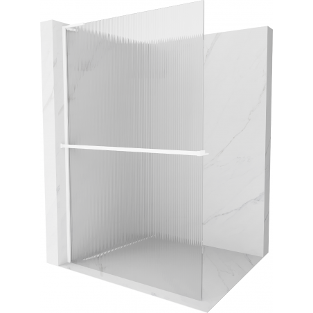 Mexen Kioto+ L paroi de douche avec étagère Walk-in 120 x 200 cm, translucide, blanche - 800-120-123-20-09