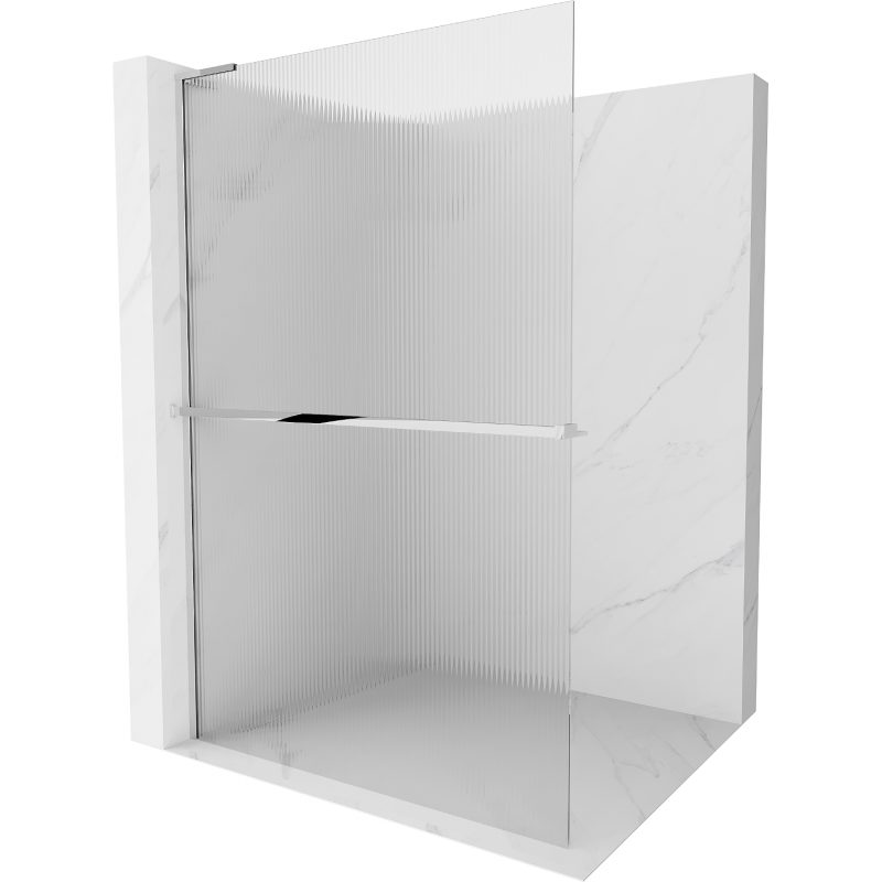 Mexen Kioto+ L paroi de douche avec étagère Walk-in 90 x 200 cm, stries, chrome - 800-090-123-01-09
