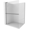 Mexen Kioto+ L paroi de douche avec étagère Walk-in 70 x 200 cm, transparent, gris foncé brossé - 800-070-123-66-09