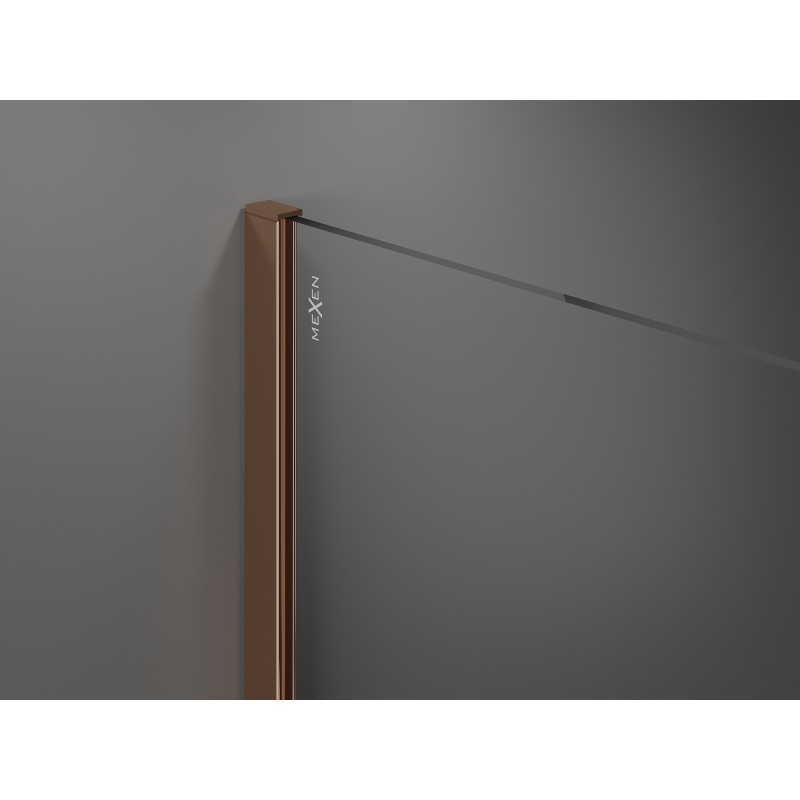 Mexen Kioto Paroi de douche Walk-in 140 x 200 cm, miroir 8 mm, or rose - 800-140-101-60-50