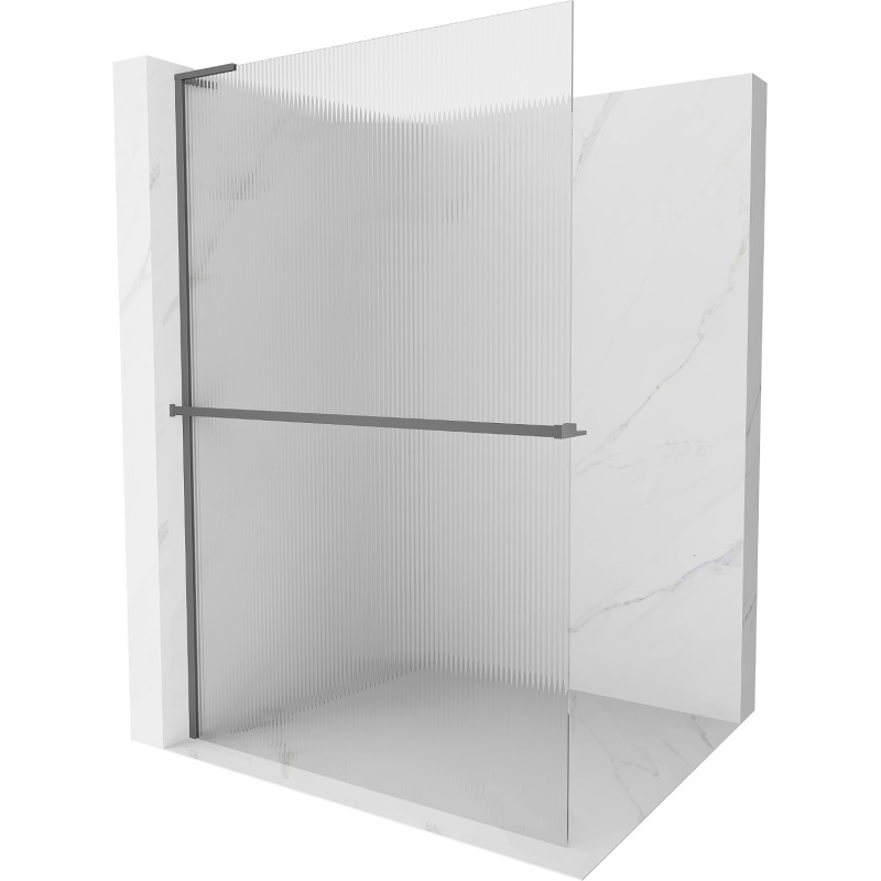 Mexen Kioto+ L panneau de douche avec étagère Walk-in 100 x 200 cm, rayures, canon de fusil - 800-100-123-95-09