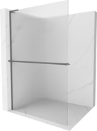 Mexen Kioto+ L paroi de douche avec étagère Walk-in 120 x 200 cm, rayures, métal canon - 800-120-123-95-09