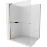 Mexen Kioto+ L paroi de douche avec étagère Walk-in 100 x 200 cm, transparent, or rose - 800-100-123-60-09