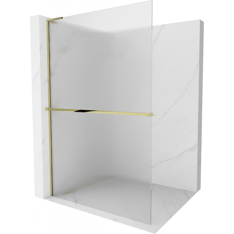 Mexen Kioto+ L paroi de douche avec étagère Walk-in 70 x 200 cm, transparent, doré - 800-070-123-50-09