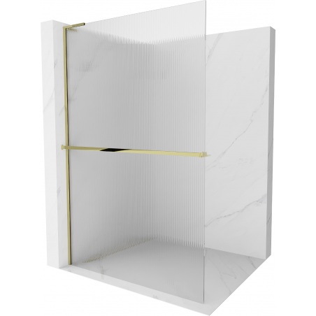 Mexen Kioto+ L paroi de douche avec étagère Walk-in 70 x 200 cm, transparent, doré - 800-070-123-50-09