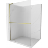 Mexen Kioto+ L paroi de douche avec étagère Walk-in 100 x 200 cm, transparent, doré - 800-100-123-50-09