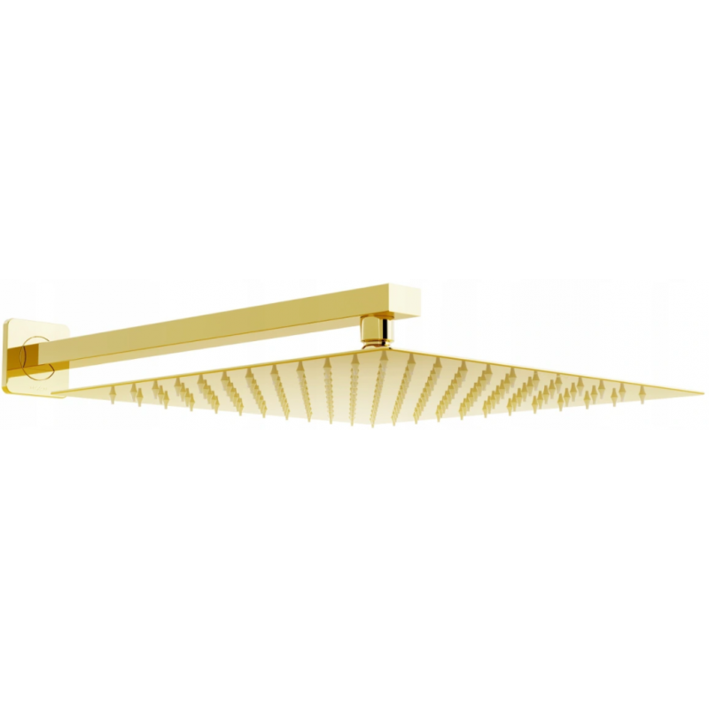 Mexen Slim pomme de douche 25 x 25 cm avec bras de douche, dorée - 79125112-50