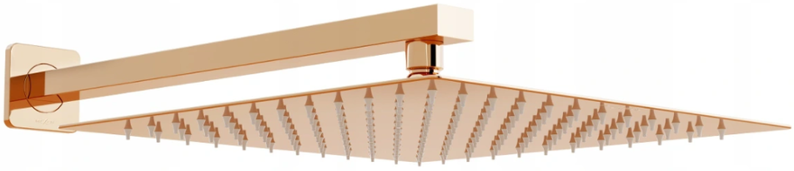 Pommeau de douche carré Mexen Slim 25 x 25 cm avec bras de douche, or rose - 79125112-60