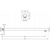 Colonne de douche Mexen Slim 25 x 25 cm avec bras de douche, graphite - 79125112-66