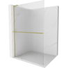 Mexen Kioto+ L paroi de douche avec étagère Walk-in 70 x 200 cm, translucide, doré brossé - 800-070-123-55-09