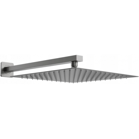 Mexen Slim pomme de douche 25 x 25 cm avec bras de douche, gris fusil brossé - 79125112-66