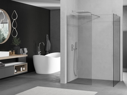 Paroi de douche Mexen Kioto Walk-in 90 x 80 cm, transparente, chromée - 800-090-202-01-00-080
