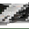 Mexen Kioto+ L paroi de douche avec étagère Walk-in 100 x 200 cm, motif blanc, laiton brossé - 800-100-123-65-85