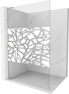 Mexen Kioto+ L paroi de douche avec étagère Walk-in 70 x 200 cm, motif blanc, nickel brossé - 800-070-123-97-85