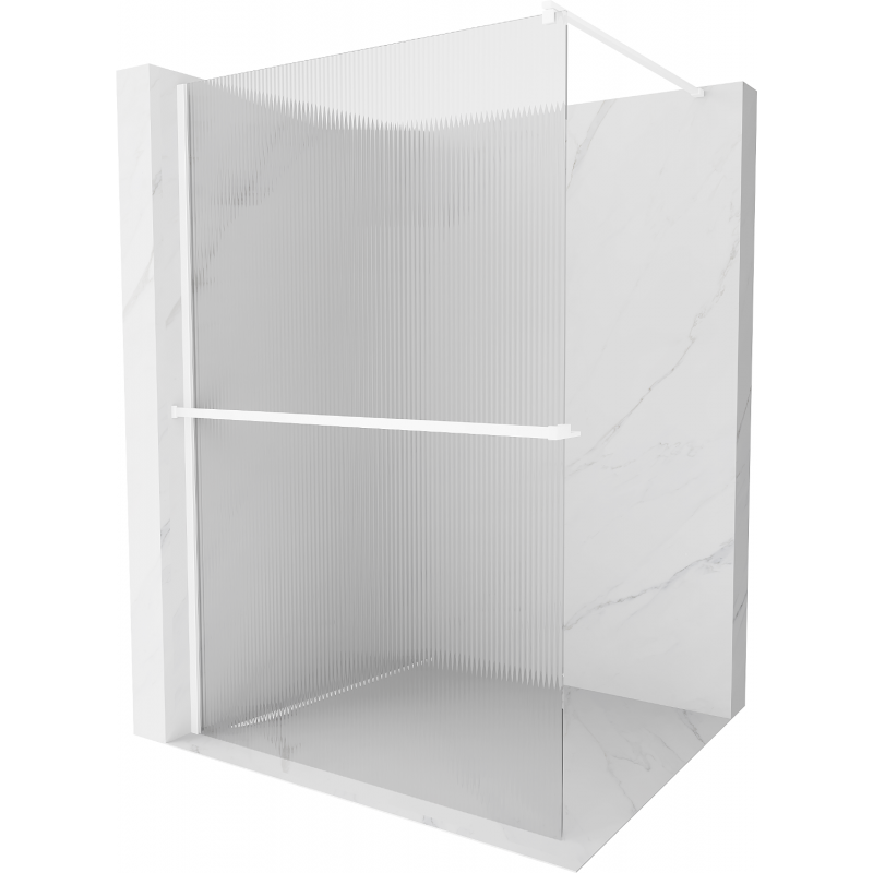 Mexen Kioto+ paroi de douche avec étagère Walk-in 140 x 200 cm, verre, blanc - 800-140-121-20-09