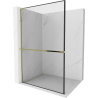 Mexen Kioto+ L paroi de douche avec étagère Walk-in 70 x 200 cm, motif noir, doré - 800-070-123-50-70