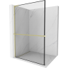 Mexen Kioto+ L paroi de douche avec étagère Walk-in 80 x 200 cm, motif noir, doré brossé - 800-080-123-55-70