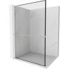 Mexen Kioto+ L paroi de douche avec étagère Walk-in 80 x 200 cm, motif noir, nickel brossé - 800-080-123-97-70