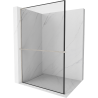 Mexen Kioto+ L paroi de douche avec étagère Walk-in 100 x 200 cm, motif noir, nickel brossé - 800-100-123-97-70