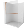 Mexen Kioto+ L paroi de douche avec étagère Walk-in 80 x 200 cm, verre trempé, laiton brossé - 800-080-123-65-09