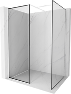 Mexen Kioto cloison de douche Walk-in 100 x 70 cm, cadre noir, blanc - 800-100-202-20-70-070