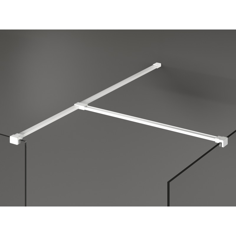 Mexen Kioto paroi de douche Walk-in 80 x 80 cm, cadre noir, blanc - 800-080-202-20-70-080