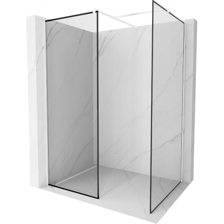 Mexen Kioto paroi de douche Walk-in 110 x 80 cm, cadre noir, blanc - 800-110-202-20-70-080