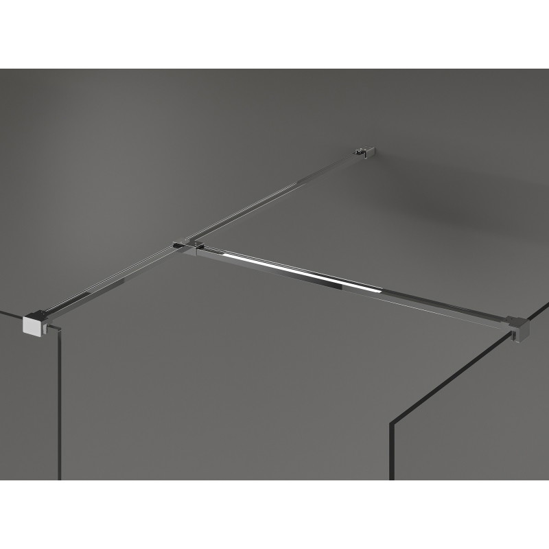 Mexen Kioto paroi de douche Walk-in 80 x 80 cm, cadre noir, chrome - 800-080-202-01-70-080